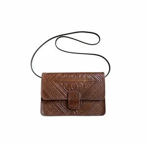 ✨Vintage✨ Brown Hand Tooled Leather Crossbody Bag - Women